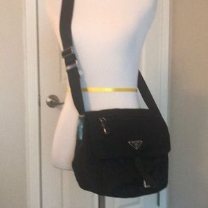Black nylon Prada crossbody bag